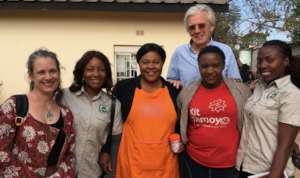 Jane, Chibale, Simon and the Chilanga Clinic team