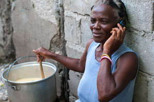 Sainte-Rose uses a phone charged by EKo Pwop power