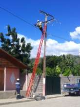 Electricians working on distribution lines!