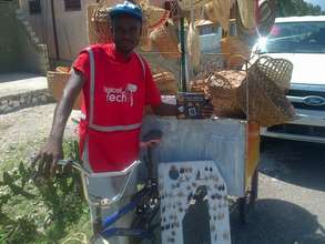 Lecene sells clean energy products via bike/shop!