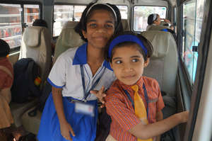 The girls are excited to go to school
