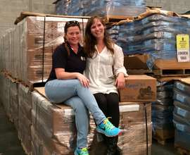 Posing with our pallet of Fortified Rice
