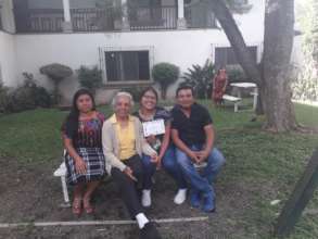 With our dear Mercedes Morales, the yellow blouse