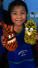 with these pinecones, the children create this