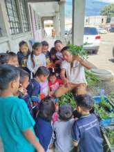 We see Benjamin showing how to harvest