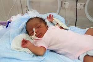 One of our new premature babies recieving care