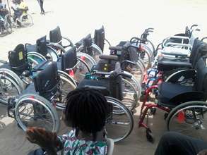 Donated wheelchairs by the MP