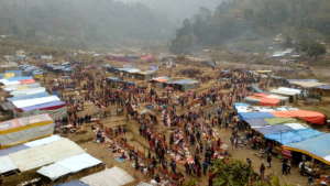 Hundreds of patients attend an HHC clinic in Ilam