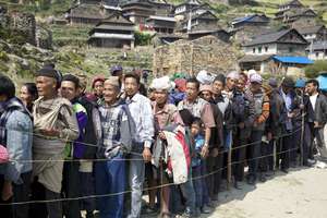Patients waiting to be registered in Shertung