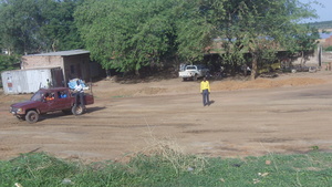 Aquilas standing where courtyard once was.