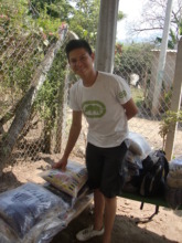 Manuel helping around his local community.