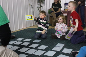 Playing our turtle game at a education program