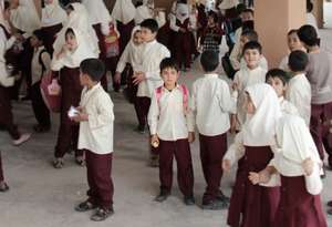 Students at a private school