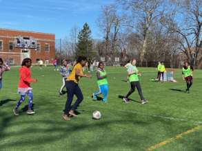 Our girls: ready to play soccer anytime, anywhere!