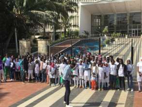 Players in front of the National Assembly.