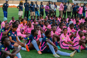 Soccer players at the Mission Mama Soccer Festival