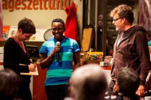 Seyni talks to journalists about Ladies' Turn