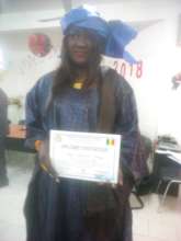 P.E. Teacher with her coaching certificate
