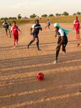 Game during a mini soccer tournament