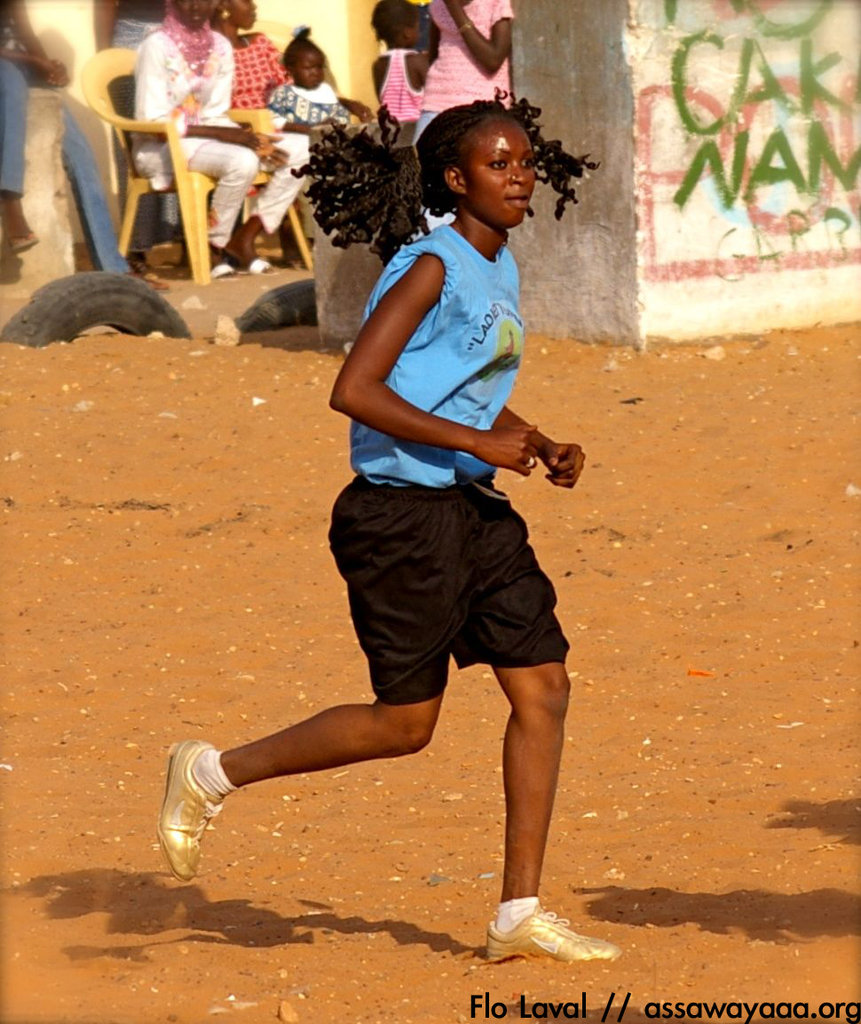 Running on the sandy field