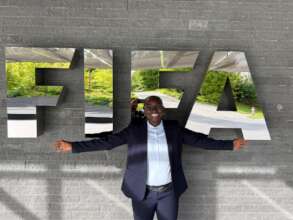 Seyni at FIFA Headquarters in Zurich for the draw