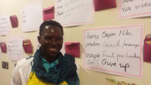 Seyni presents her motto- Don't Give Up!