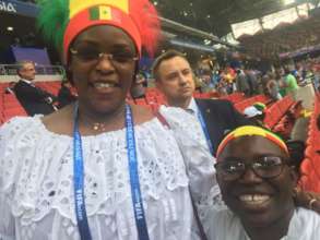 Seyni and First Lady Mareme Sall before the game