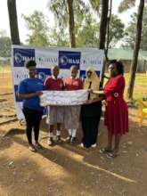 Schoolgirls receive menstrual supplies