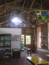 Inside the daycare center - so much bamboo!