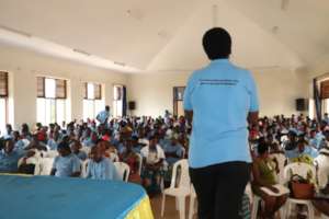 Women undergoing training on reproductive health