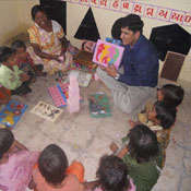 Games with tribal children joy