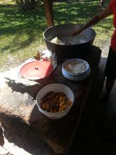 Stove used by community during volunteer activity.