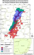 map showing location of mining claims (in red)