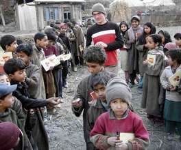 Children with schoolkits