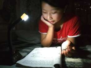 Tuki being used by a student at night