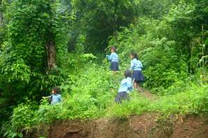 School girls with 'tuki' on their way.