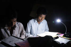 Students using solar tuki for their study