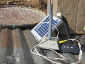 solar lamp being charged