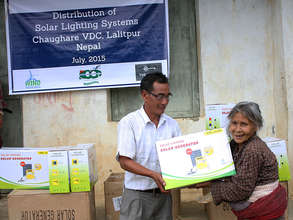 Old aged family receiving Solar Light