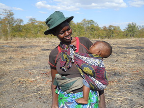 Lucy and son on the fish farm site