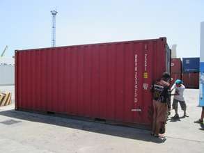 AAI container of school books for flood victims
