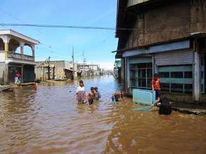 flooded town