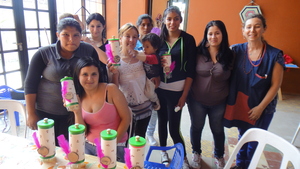 A group of mothers learning about healthy cooking