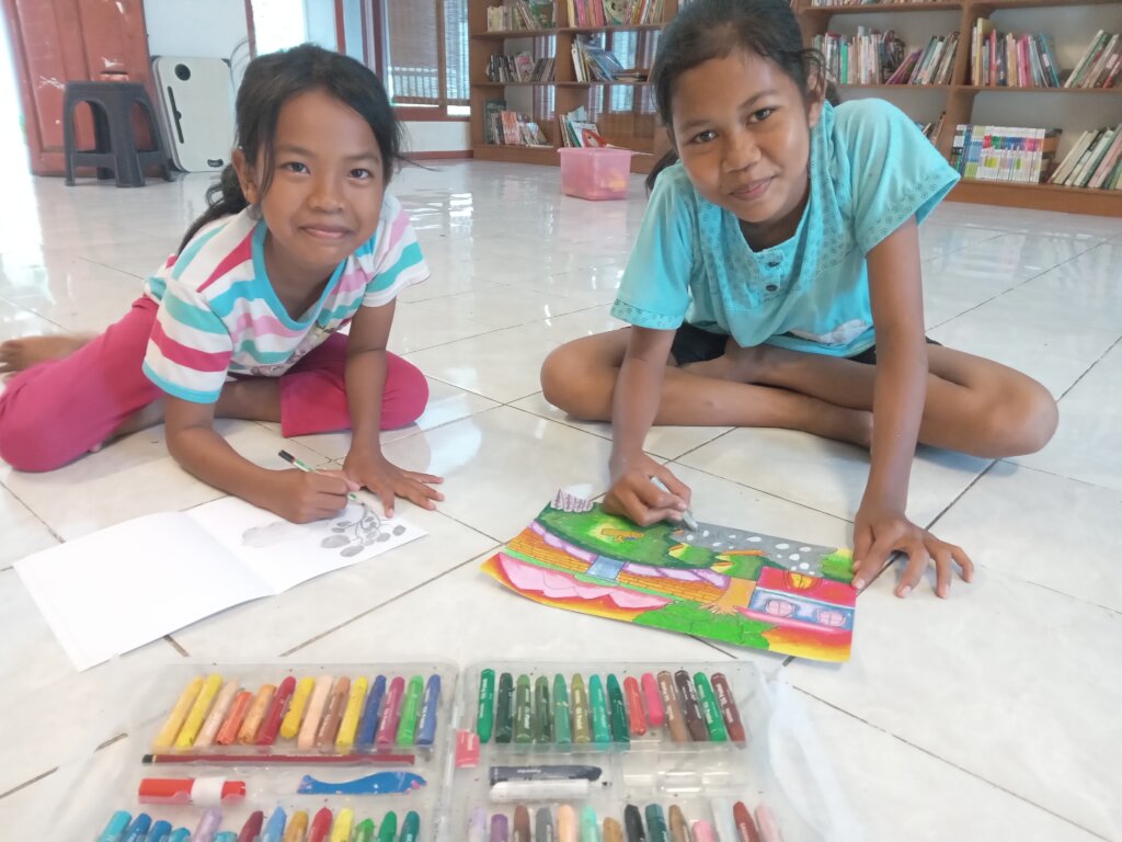 Coloring with crayons is challenging