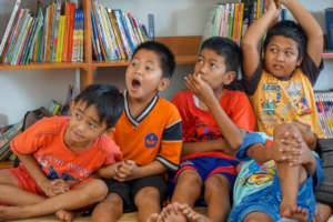 The children's expression during the presentation