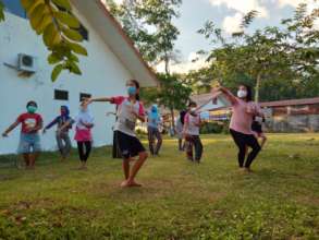 The Dance Club members enjoying practising outdoor