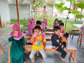 A glass of milk for everyone after the activity