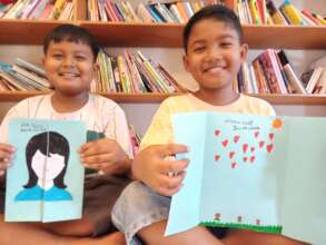 The boys with their Mother Day's card creation