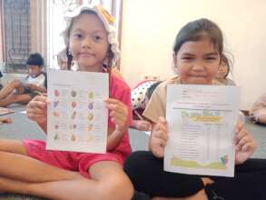 EL and GT with their exercise papers
