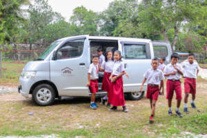 The students arrival at YUM's Library